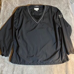 Cutter Buck Ladies Black V Neck Pullover Golf Windbreaker Jacket M